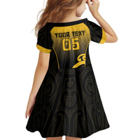 Custom Motueka High School Kid Short Sleeve Dress Maori Koru Pattern LT05 - Polynesian Pride