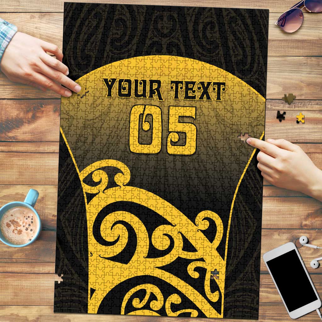 Custom Motueka High School Puzzle Maori Koru Pattern LT05 Black - Polynesian Pride