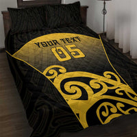 Custom Motueka High School Quilt Bed Set Maori Koru Pattern LT05 Black - Polynesian Pride