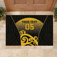 Custom Motueka High School Rubber Doormat Maori Koru Pattern LT05 Black - Polynesian Pride