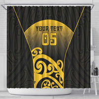 Custom Motueka High School Shower Curtain Maori Koru Pattern LT05 - Polynesian Pride