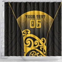 Custom Motueka High School Shower Curtain Maori Koru Pattern LT05 - Polynesian Pride