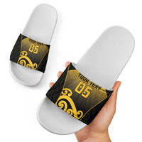 Custom Motueka High School Slide Sandals Maori Koru Pattern LT05 - Polynesian Pride