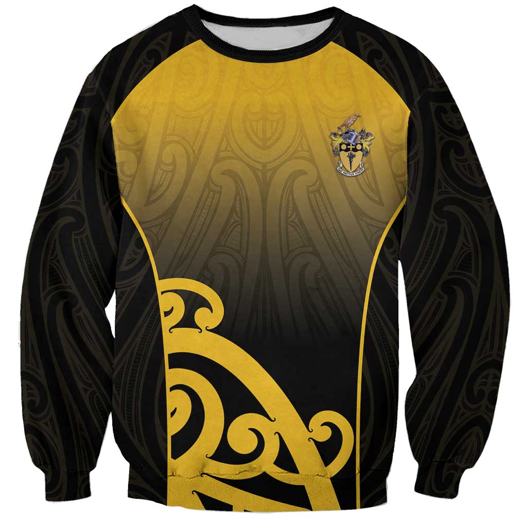 Custom Motueka High School Sweatshirt Maori Koru Pattern LT05 Unisex Black - Polynesian Pride
