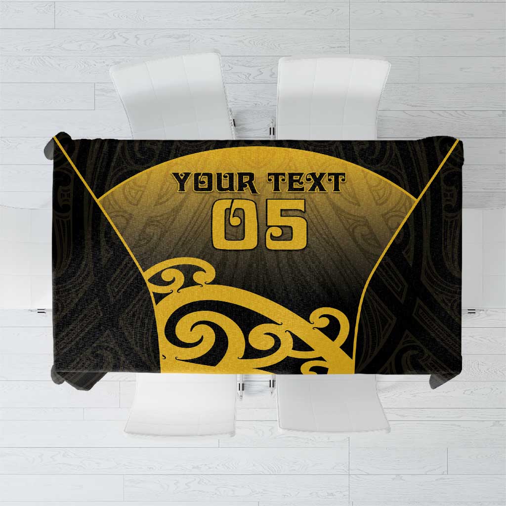 Custom Motueka High School Tablecloth Maori Koru Pattern LT05 Black - Polynesian Pride