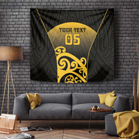Custom Motueka High School Tapestry Maori Koru Pattern LT05 Black - Polynesian Pride