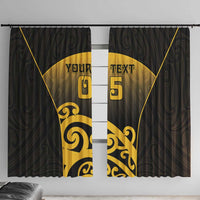 Custom Motueka High School Window Curtain Maori Koru Pattern LT05 With Hooks Black - Polynesian Pride