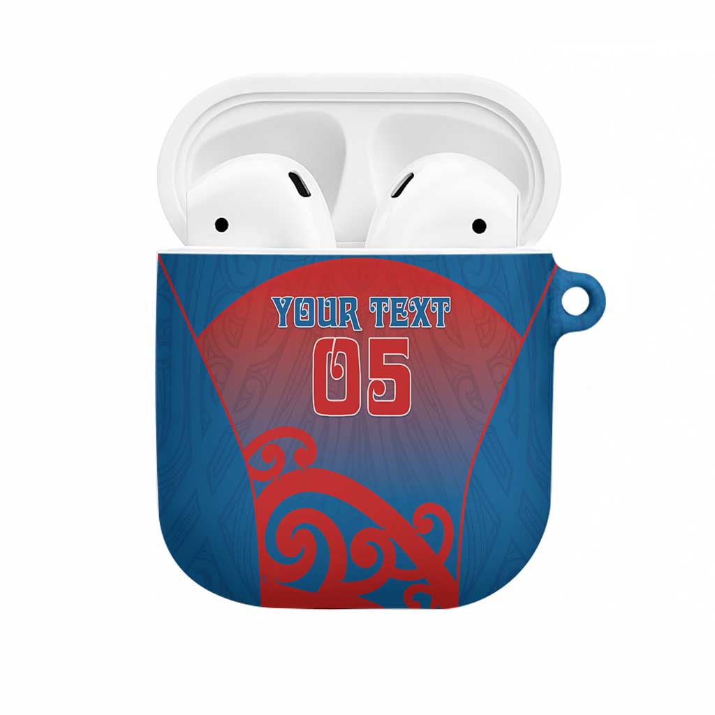 Custom St Joseph's Maori Girls' College AirPods Case Maori Koru Pattern LT05 Blue - Polynesian Pride