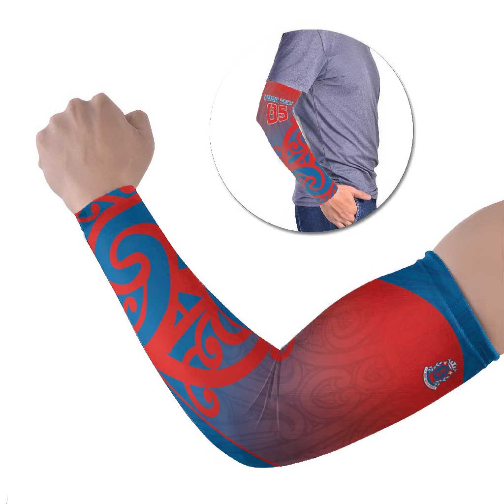 Custom St Joseph's Maori Girls' College Arm Sleeves Maori Koru Pattern LT05 Set of 2 Blue - Polynesian Pride