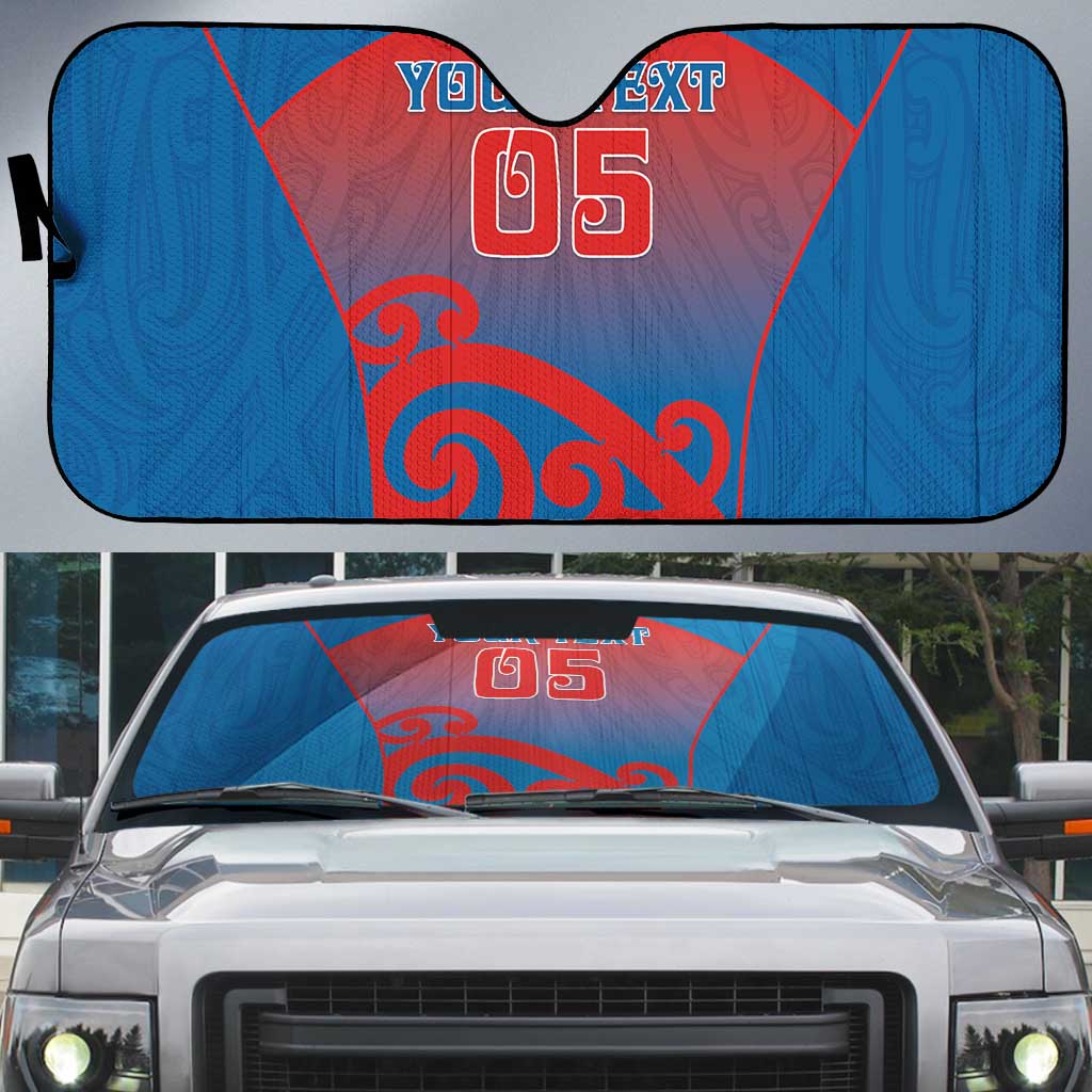 Custom St Joseph's Maori Girls' College Auto Sun Shade Maori Koru Pattern LT05 Blue - Polynesian Pride