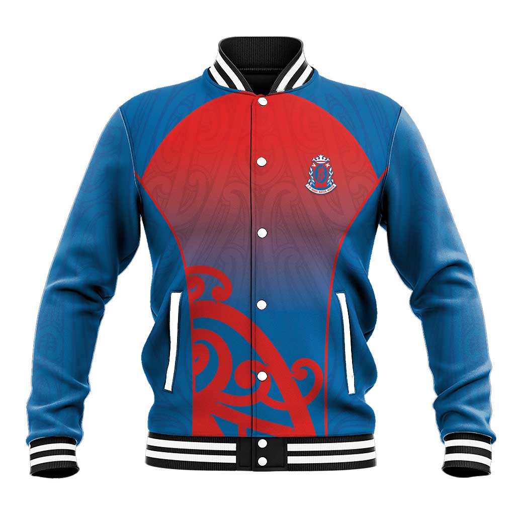 Custom St Joseph's Maori Girls' College Baseball Jacket Maori Koru Pattern LT05 Unisex Blue - Polynesian Pride
