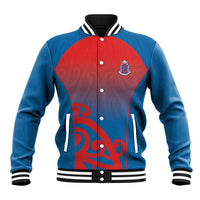 Custom St Joseph's Maori Girls' College Baseball Jacket Maori Koru Pattern LT05 Unisex Blue - Polynesian Pride
