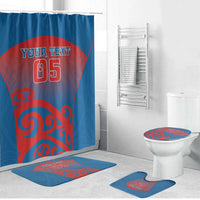 Custom St Joseph's Maori Girls' College Bathroom Set Maori Koru Pattern LT05 Bathroom Set (4 pcs) Blue - Polynesian Pride