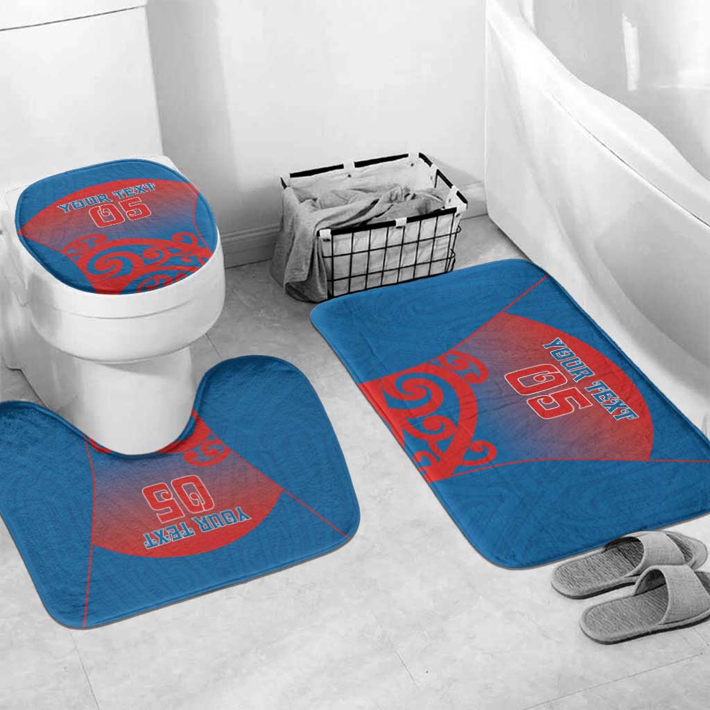 Custom St Joseph's Maori Girls' College Bathroom Set Maori Koru Pattern LT05 Mat Set Only (3 pcs) One Size Blue - Polynesian Pride