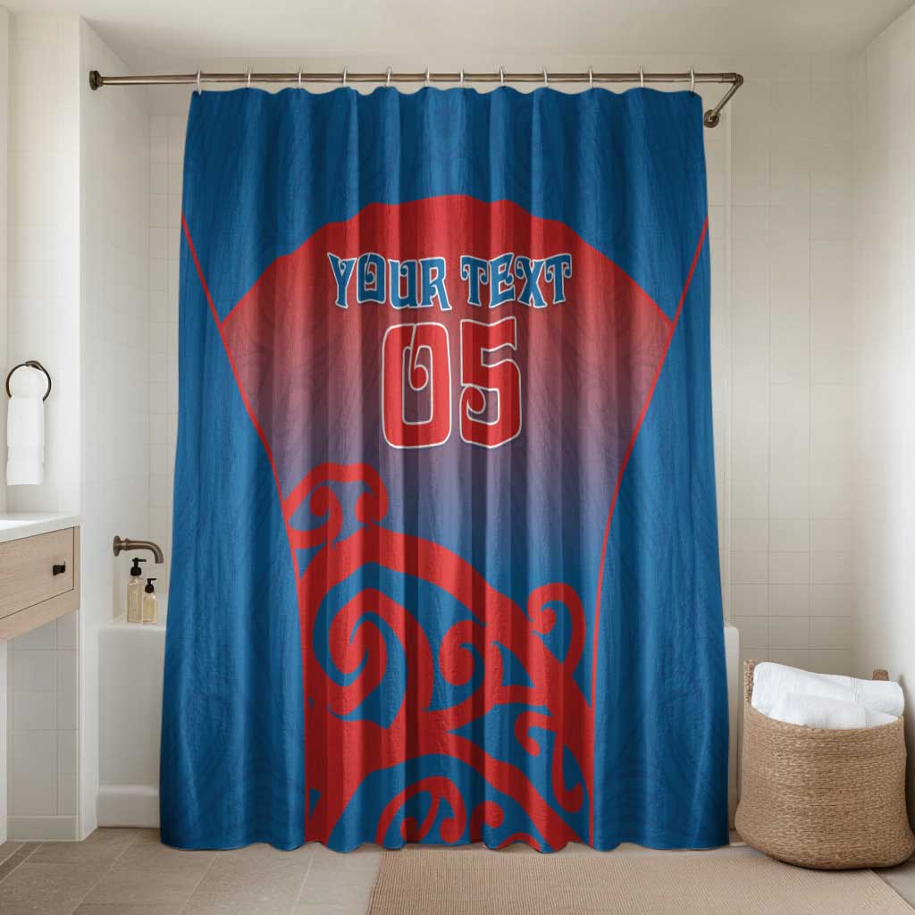 Custom St Joseph's Maori Girls' College Bathroom Set Maori Koru Pattern LT05 Shower Curtain Only Blue - Polynesian Pride