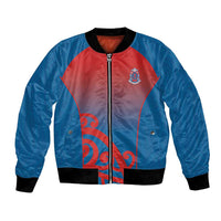 Custom St Joseph's Maori Girls' College Bomber Jacket Maori Koru Pattern LT05 Unisex Blue - Polynesian Pride