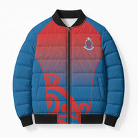 Custom St Joseph's Maori Girls' College Bomber Puffer Jacket Maori Koru Pattern LT05 Unisex Blue - Polynesian Pride