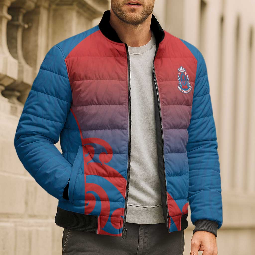 Custom St Joseph's Maori Girls' College Bomber Puffer Jacket Maori Koru Pattern LT05 - Polynesian Pride