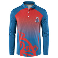 Custom St Joseph's Maori Girls' College Button Sweatshirt Maori Koru Pattern LT05 Blue - Polynesian Pride
