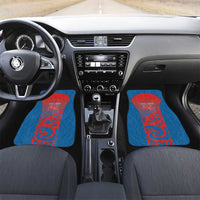 Custom St Joseph's Maori Girls' College Car Mats Maori Koru Pattern LT05 Set 2pcs - Front Blue - Polynesian Pride