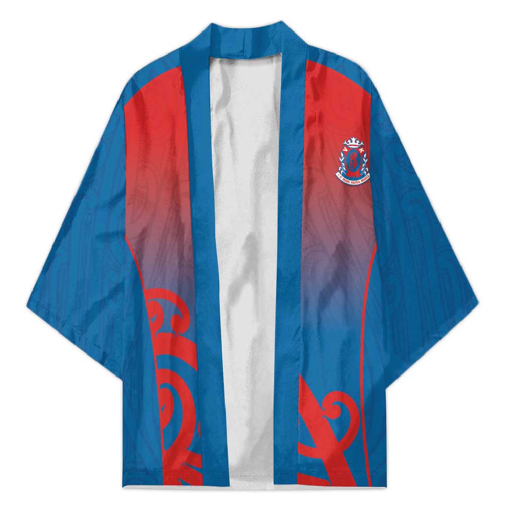 Custom St Joseph's Maori Girls' College Kimono Maori Koru Pattern LT05 Unisex Blue - Polynesian Pride