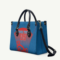 Custom St Joseph's Maori Girls' College Leather Bag Maori Koru Pattern LT05 Blue - Polynesian Pride