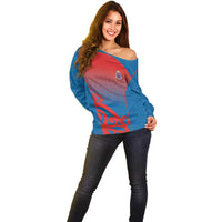 Custom St Joseph's Maori Girls' College Off Shoulder Sweater Maori Koru Pattern LT05 - Polynesian Pride
