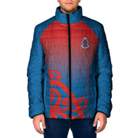 Custom St Joseph's Maori Girls' College Padded Jacket Maori Koru Pattern LT05 Men Blue - Polynesian Pride
