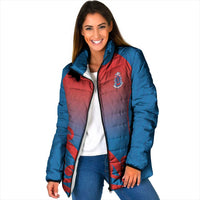 Custom St Joseph's Maori Girls' College Padded Jacket Maori Koru Pattern LT05 Women Blue - Polynesian Pride
