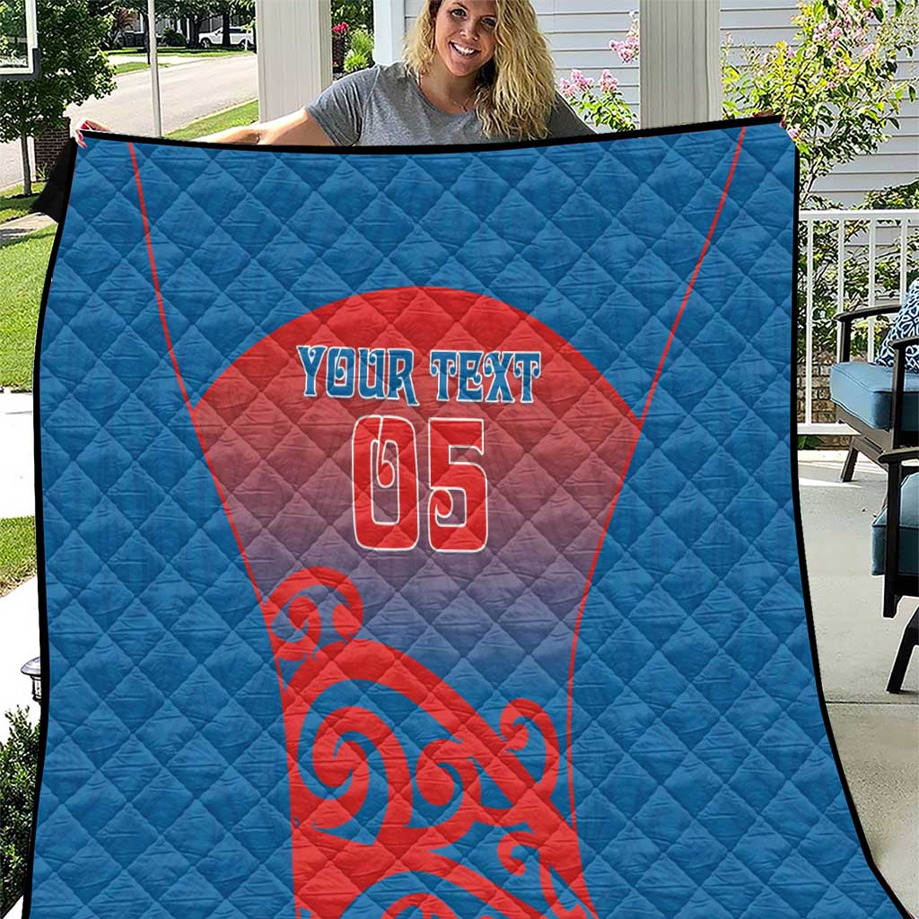 Custom St Joseph's Maori Girls' College Quilt Maori Koru Pattern LT05 Blue - Polynesian Pride