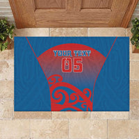 Custom St Joseph's Maori Girls' College Rubber Doormat Maori Koru Pattern LT05 Blue - Polynesian Pride