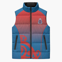 Custom St Joseph's Maori Girls' College Sleeveless Puffer Jacket Maori Koru Pattern LT05 Unisex Blue - Polynesian Pride