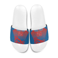 Custom St Joseph's Maori Girls' College Slide Sandals Maori Koru Pattern LT05 Blue - Polynesian Pride