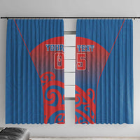 Custom St Joseph's Maori Girls' College Window Curtain Maori Koru Pattern LT05 With Hooks Blue - Polynesian Pride
