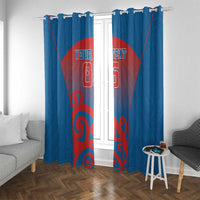 Custom St Joseph's Maori Girls' College Window Curtain Maori Koru Pattern LT05 With Grommets Blue - Polynesian Pride