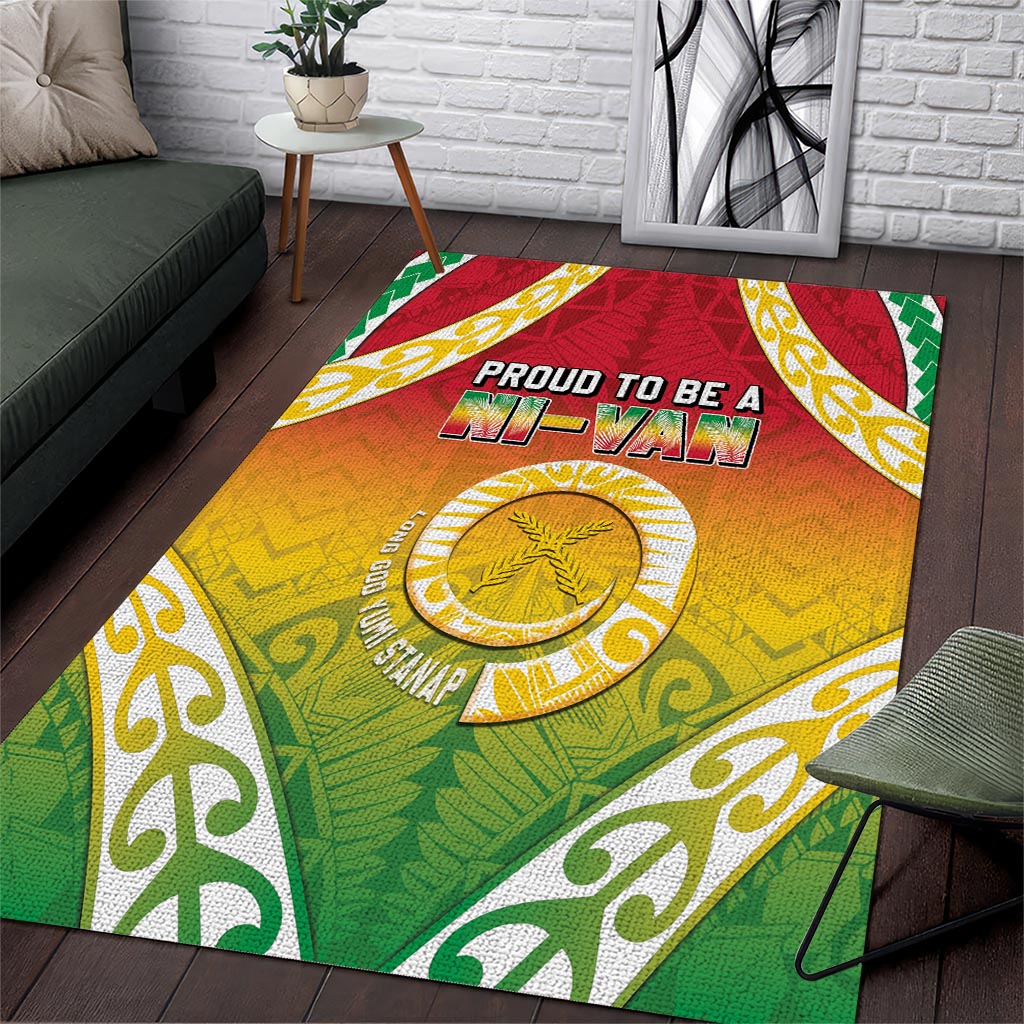 Vanuatu Area Rug Proud To Be A Ni-Van With Tribal Pattern LT05 Reggae - Polynesian Pride