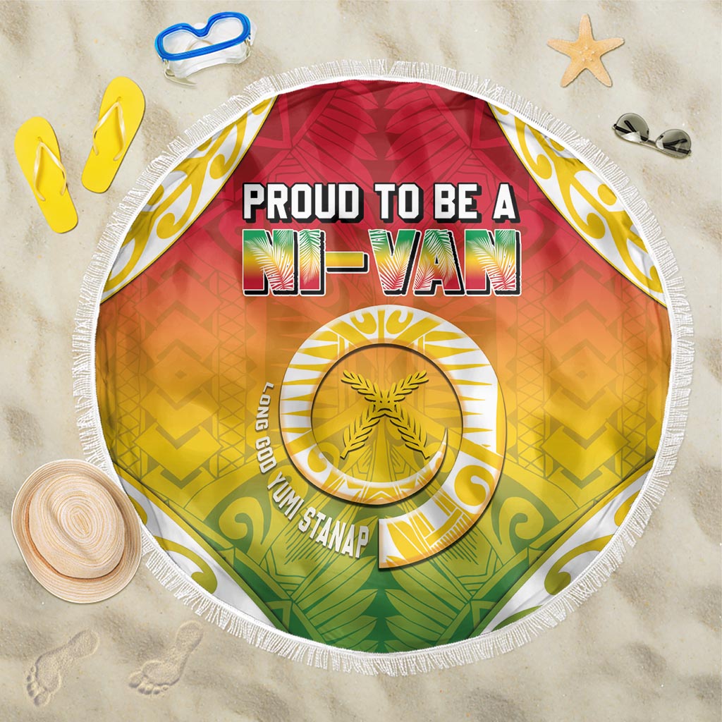 Vanuatu Beach Blanket Proud To Be A Ni-Van With Tribal Pattern LT05 One Size 150cm Reggae - Polynesian Pride