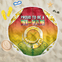 Vanuatu Beach Blanket Proud To Be A Ni-Van With Tribal Pattern LT05 One Size 150cm Reggae - Polynesian Pride