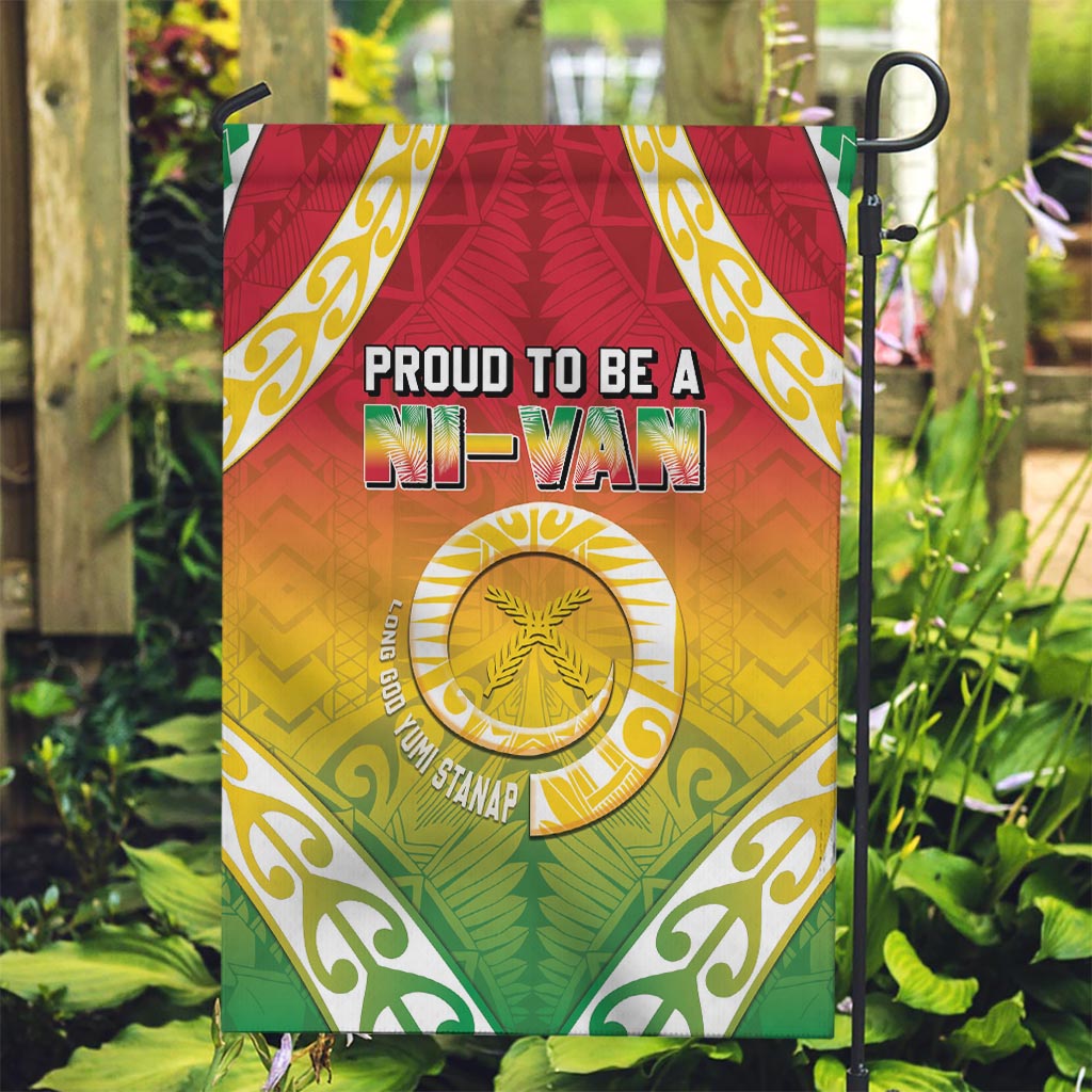 Vanuatu Garden Flag Proud To Be A Ni-Van With Tribal Pattern LT05 Garden Flag Reggae - Polynesian Pride
