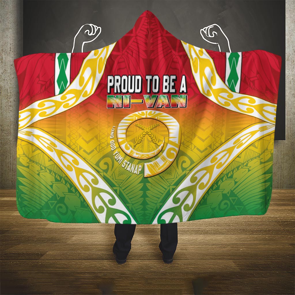 Vanuatu Hooded Blanket Proud To Be A Ni-Van With Tribal Pattern
