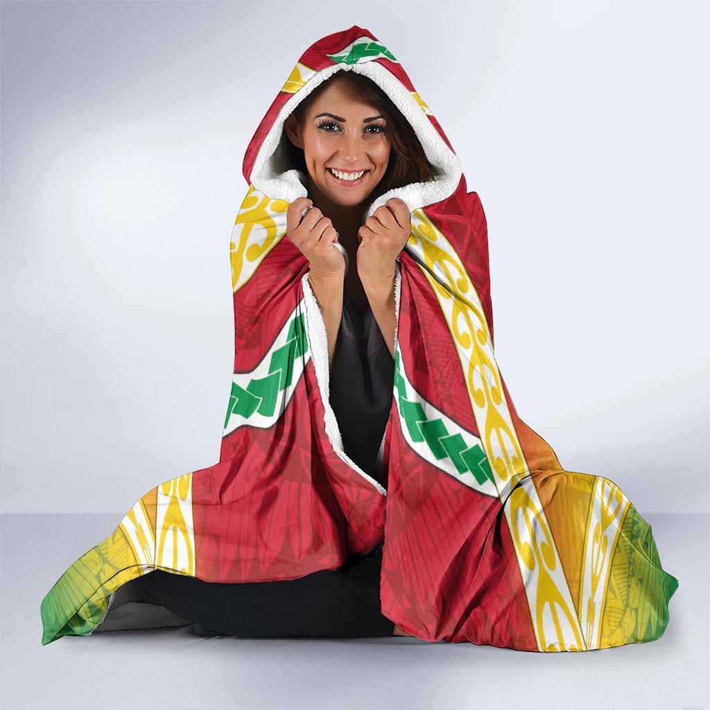 Vanuatu Hooded Blanket Proud To Be A Ni-Van With Tribal Pattern LT05 - Polynesian Pride