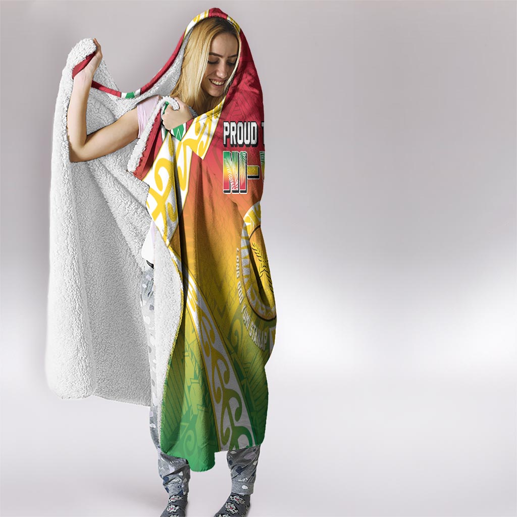 Vanuatu Hooded Blanket Proud To Be A Ni-Van With Tribal Pattern LT05 - Polynesian Pride