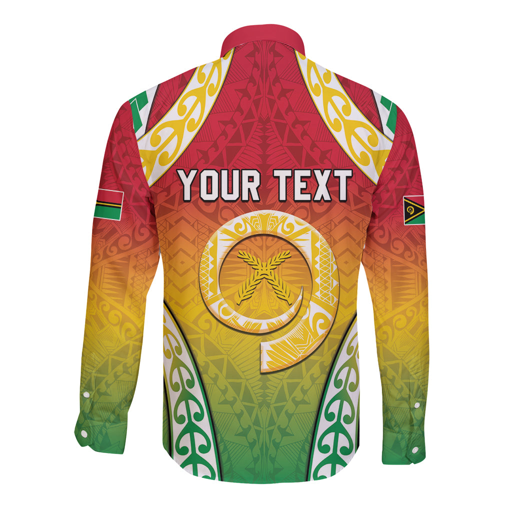 Personalised Vanuatu Long Sleeve Button Shirt Proud To Be A Ni-Van With Tribal Pattern LT05 - Polynesian Pride
