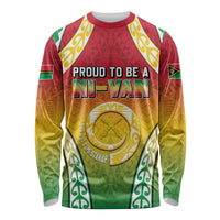 Personalised Vanuatu Long Sleeve Shirt Proud To Be A Ni-Van With Tribal Pattern LT05 Unisex Reggae - Polynesian Pride