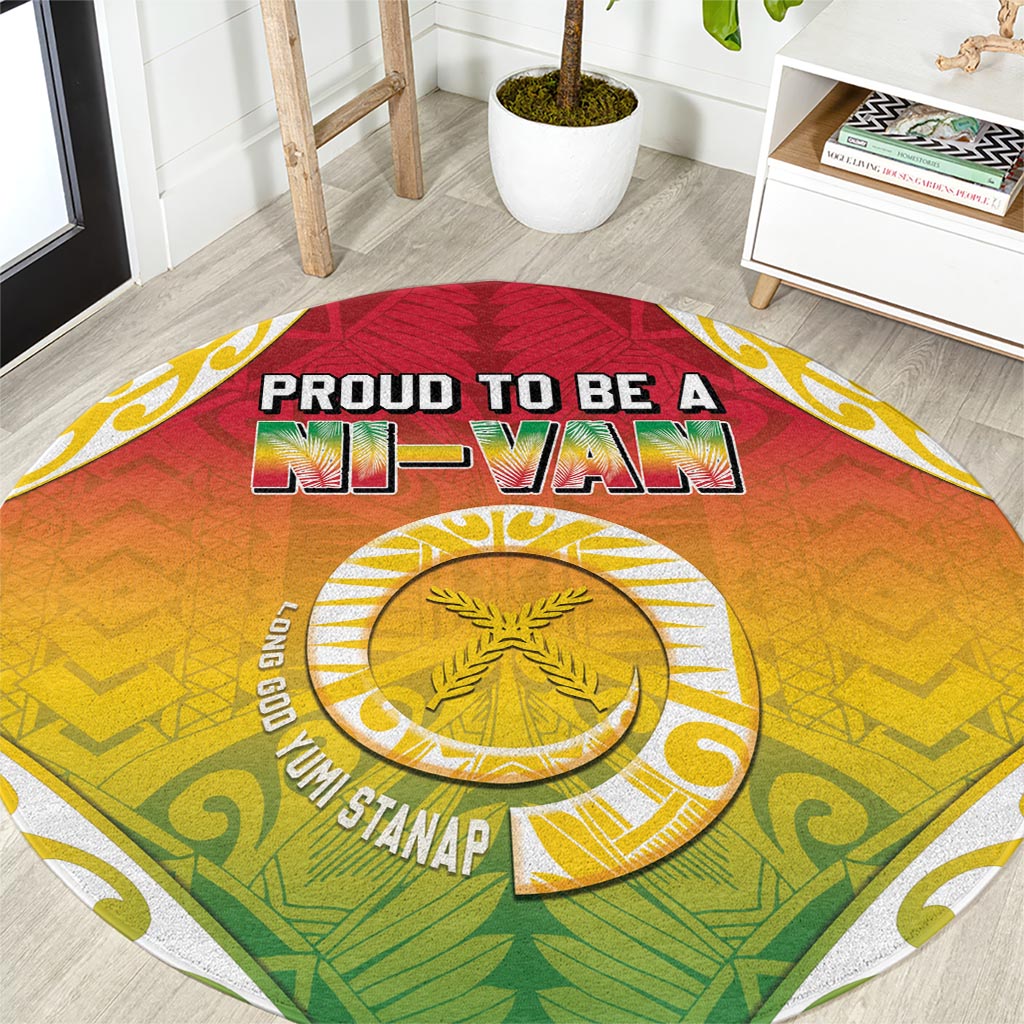 Vanuatu Round Carpet Proud To Be A Ni-Van With Tribal Pattern LT05 Reggae - Polynesian Pride