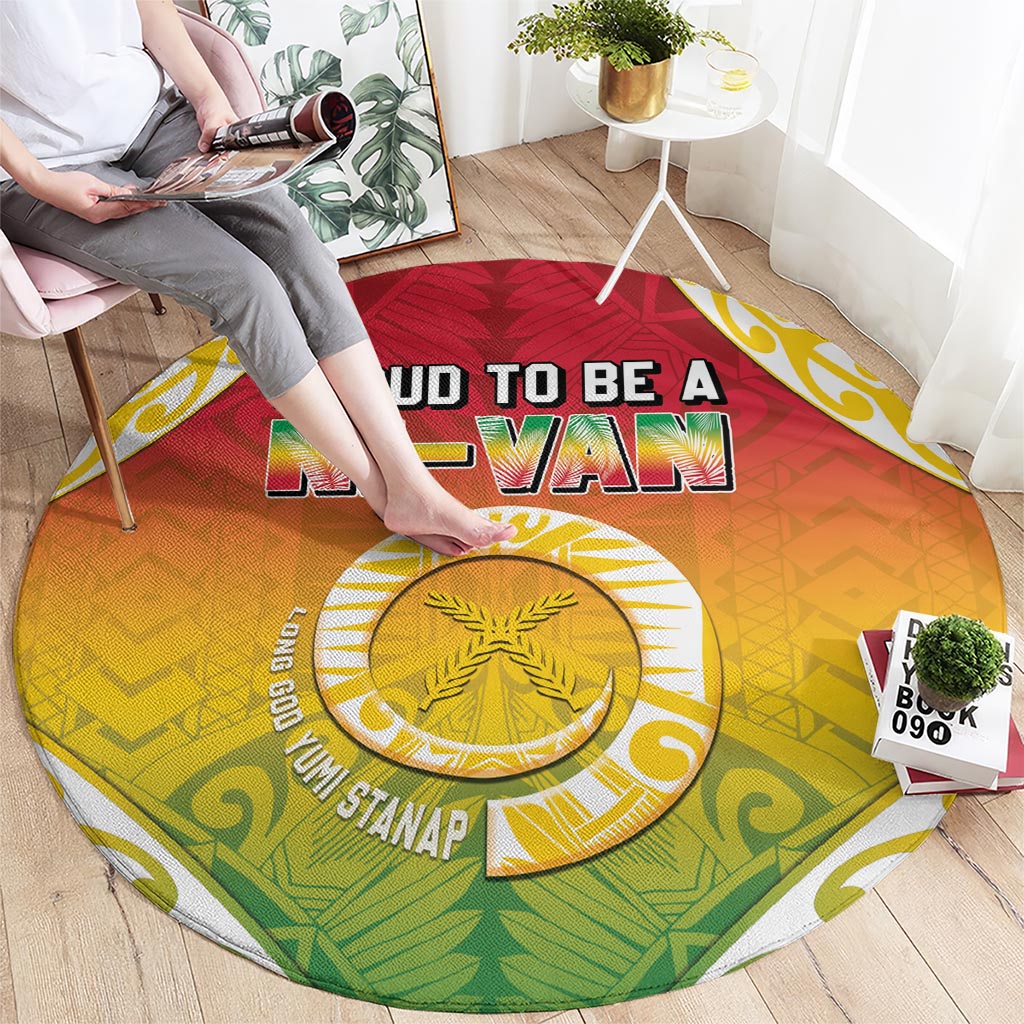 Vanuatu Round Carpet Proud To Be A Ni-Van With Tribal Pattern LT05 - Polynesian Pride