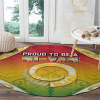 Vanuatu Round Carpet Proud To Be A Ni-Van With Tribal Pattern LT05 - Polynesian Pride