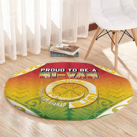 Vanuatu Round Carpet Proud To Be A Ni-Van With Tribal Pattern LT05 - Polynesian Pride
