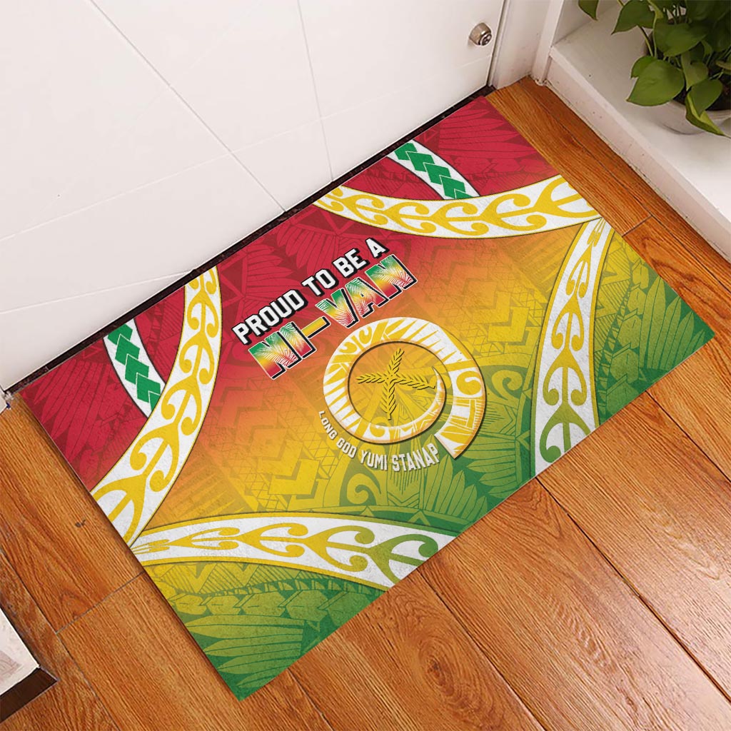 Vanuatu Rubber Doormat Proud To Be A Ni-Van With Tribal Pattern LT05 Reggae - Polynesian Pride