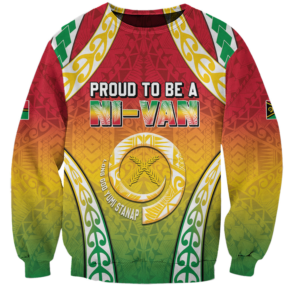 Personalised Vanuatu Sweatshirt Proud To Be A Ni-Van With Tribal Pattern LT05 Unisex Reggae - Polynesian Pride